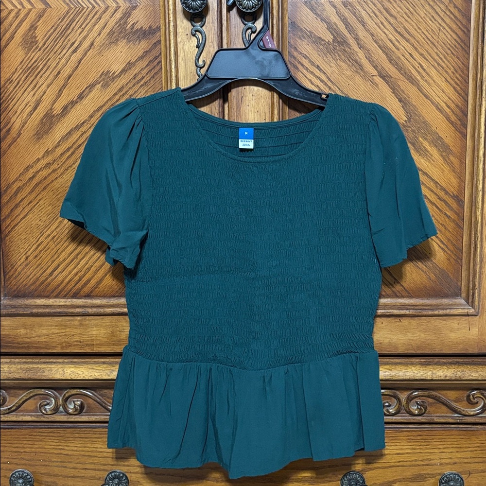 Old Navy Forest Green Textured Top